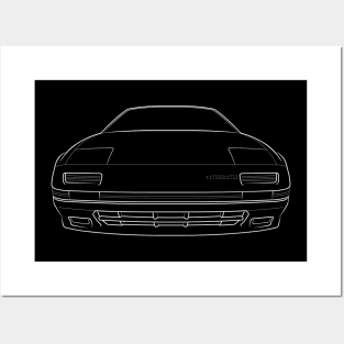 Mazda RX-7 FC - stencil, white Posters and Art